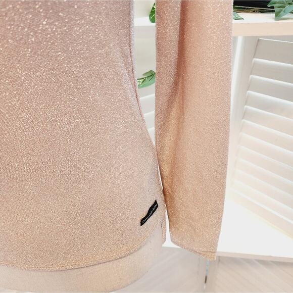 CALVIN KLEIN BEIGE SPARKLE SWEATER SIZE SMALL - Picture 4 of 5